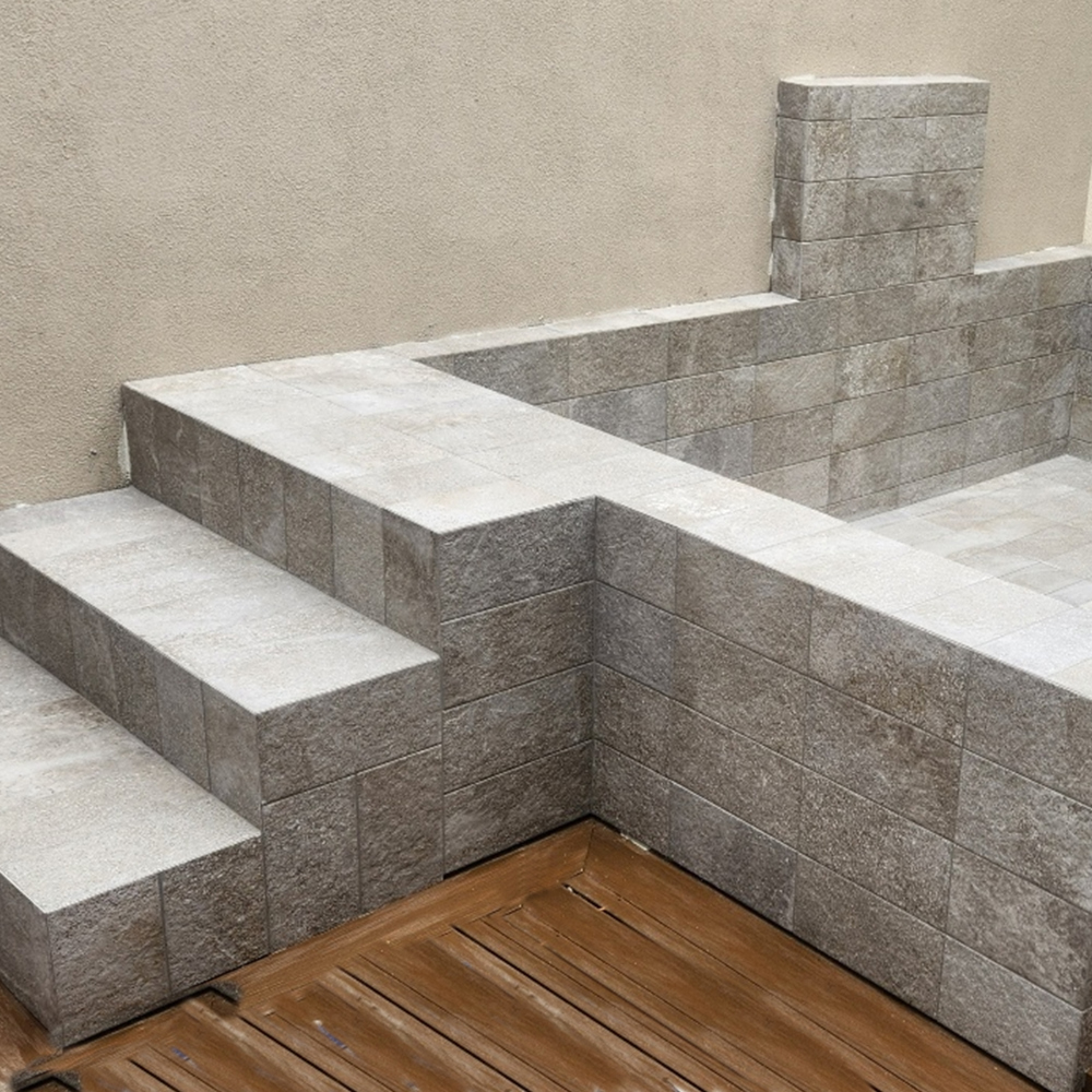 경기광주 타일 리모델링 야외 스파 타일